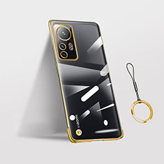 Carcasa Dura Cristal Plastico Funda Rigida Sin Marco Transparente H03 para Xiaomi Redmi Note 12S Oro