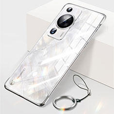 Carcasa Dura Cristal Plastico Funda Rigida Sin Marco Transparente para Huawei P60 Pro Plata