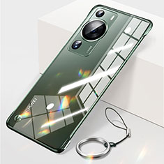 Carcasa Dura Cristal Plastico Funda Rigida Sin Marco Transparente para Huawei P60 Verde