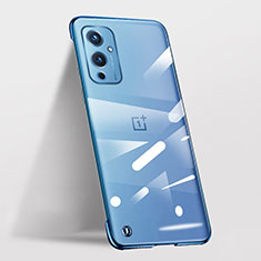 Carcasa Dura Cristal Plastico Funda Rigida Sin Marco Transparente para OnePlus 9 5G Azul