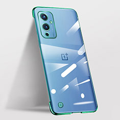 Carcasa Dura Cristal Plastico Funda Rigida Sin Marco Transparente para OnePlus 9 5G Verde