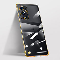 Carcasa Dura Cristal Plastico Funda Rigida Sin Marco Transparente para OnePlus 9 Pro 5G Oro