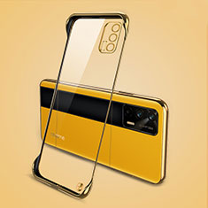 Carcasa Dura Cristal Plastico Funda Rigida Sin Marco Transparente para Realme GT 5G Oro