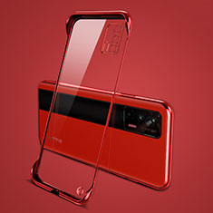 Carcasa Dura Cristal Plastico Funda Rigida Sin Marco Transparente para Realme GT 5G Rojo