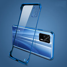 Carcasa Dura Cristal Plastico Funda Rigida Sin Marco Transparente para Realme GT Neo 2T 5G Azul