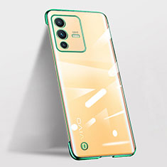 Carcasa Dura Cristal Plastico Funda Rigida Sin Marco Transparente para Vivo V23 5G Verde