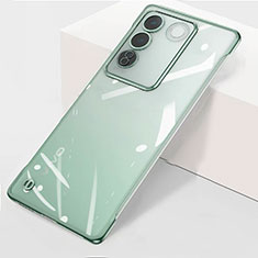 Carcasa Dura Cristal Plastico Funda Rigida Sin Marco Transparente para Vivo V27e 5G Verde