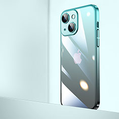 Carcasa Dura Cristal Plastico Funda Rigida Transparente Gradiente QC1 para Apple iPhone 14 Azul