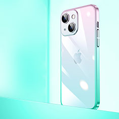 Carcasa Dura Cristal Plastico Funda Rigida Transparente Gradiente QC1 para Apple iPhone 15 Vistoso