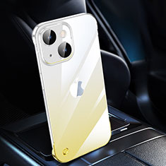 Carcasa Dura Cristal Plastico Funda Rigida Transparente Gradiente QC2 para Apple iPhone 13 Amarillo