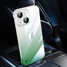 Carcasa Dura Cristal Plastico Funda Rigida Transparente Gradiente QC2 para Apple iPhone 14 Plus Verde