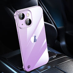 Carcasa Dura Cristal Plastico Funda Rigida Transparente Gradiente QC2 para Apple iPhone 15 Morado