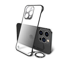 Carcasa Dura Cristal Plastico Funda Rigida Transparente H01 para Apple iPhone 14 Pro Negro