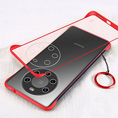 Carcasa Dura Cristal Plastico Funda Rigida Transparente H01 para Huawei Mate 40 Pro+ Plus Rojo