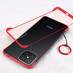 Carcasa Dura Cristal Plastico Funda Rigida Transparente H01 para Huawei Nova 8 SE 5G Rojo