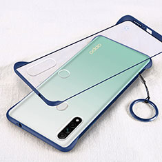Carcasa Dura Cristal Plastico Funda Rigida Transparente H01 para Oppo A8 Azul
