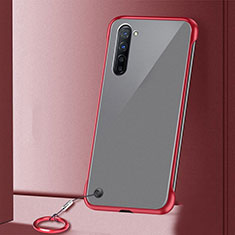 Carcasa Dura Cristal Plastico Funda Rigida Transparente H01 para Oppo Find X2 Lite Rojo