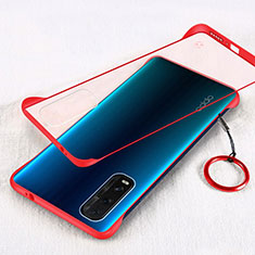 Carcasa Dura Cristal Plastico Funda Rigida Transparente H01 para Oppo Find X2 Rojo