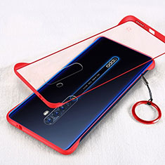 Carcasa Dura Cristal Plastico Funda Rigida Transparente H01 para Oppo Reno2 Rojo