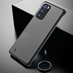 Carcasa Dura Cristal Plastico Funda Rigida Transparente H01 para Oppo Reno6 5G Negro