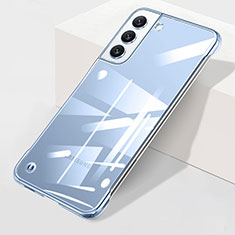 Carcasa Dura Cristal Plastico Funda Rigida Transparente H01 para Samsung Galaxy S22 Plus 5G Azul