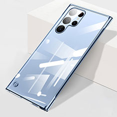 Carcasa Dura Cristal Plastico Funda Rigida Transparente H01 para Samsung Galaxy S23 Ultra 5G Azul