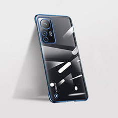 Carcasa Dura Cristal Plastico Funda Rigida Transparente H01 para Xiaomi Mi 12 Pro 5G Azul