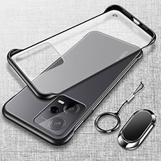 Carcasa Dura Cristal Plastico Funda Rigida Transparente H01 para Xiaomi Redmi Note 12 5G Negro