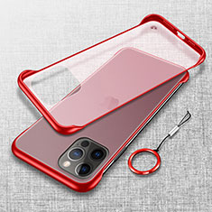 Carcasa Dura Cristal Plastico Funda Rigida Transparente H02 para Apple iPhone 13 Pro Max Rojo