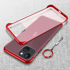 Carcasa Dura Cristal Plastico Funda Rigida Transparente H02 para Apple iPhone 14 Rojo