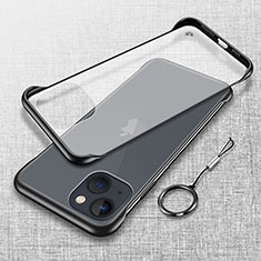 Carcasa Dura Cristal Plastico Funda Rigida Transparente H02 para Apple iPhone 15 Negro