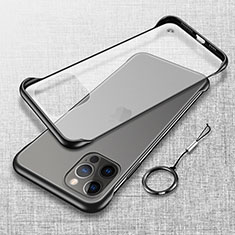 Carcasa Dura Cristal Plastico Funda Rigida Transparente H02 para Apple iPhone 15 Pro Max Negro