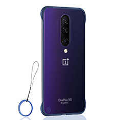 Carcasa Dura Cristal Plastico Funda Rigida Transparente H02 para OnePlus 8 Azul