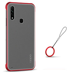 Carcasa Dura Cristal Plastico Funda Rigida Transparente H02 para Oppo A31 Rojo