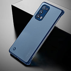 Carcasa Dura Cristal Plastico Funda Rigida Transparente H02 para Oppo Reno6 Pro+ Plus 5G Azul