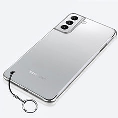 Carcasa Dura Cristal Plastico Funda Rigida Transparente H02 para Samsung Galaxy S21 5G Plata