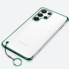 Carcasa Dura Cristal Plastico Funda Rigida Transparente H02 para Samsung Galaxy S21 Ultra 5G Verde