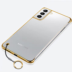 Carcasa Dura Cristal Plastico Funda Rigida Transparente H02 para Samsung Galaxy S25 5G Oro