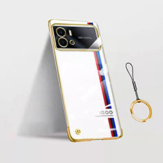 Carcasa Dura Cristal Plastico Funda Rigida Transparente H02 para Vivo iQOO 9 Pro 5G Oro