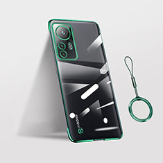 Carcasa Dura Cristal Plastico Funda Rigida Transparente H02 para Xiaomi Mi 12 5G Verde