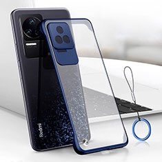 Carcasa Dura Cristal Plastico Funda Rigida Transparente H02 para Xiaomi Redmi K50 Pro 5G Azul