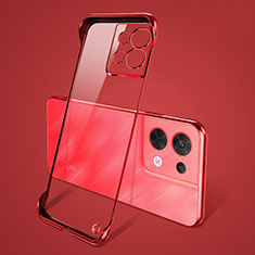 Carcasa Dura Cristal Plastico Funda Rigida Transparente H03 para Oppo Reno8 5G Rojo