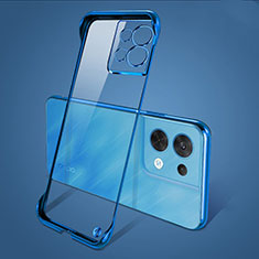 Carcasa Dura Cristal Plastico Funda Rigida Transparente H03 para Oppo Reno8 Pro+ Plus 5G Azul