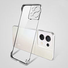 Carcasa Dura Cristal Plastico Funda Rigida Transparente H03 para Oppo Reno9 Pro+ Plus 5G Plata