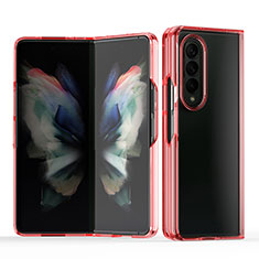 Carcasa Dura Cristal Plastico Funda Rigida Transparente H03 para Samsung Galaxy Z Fold3 5G Rojo