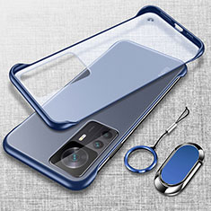 Carcasa Dura Cristal Plastico Funda Rigida Transparente H03 para Xiaomi Mi 12T Pro 5G Azul