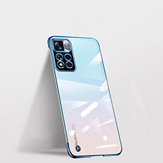 Carcasa Dura Cristal Plastico Funda Rigida Transparente H03 para Xiaomi Redmi Note 11 Pro+ Plus 5G Azul