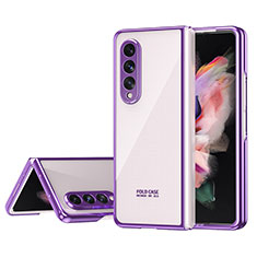 Carcasa Dura Cristal Plastico Funda Rigida Transparente H04 para Samsung Galaxy Z Fold3 5G Morado