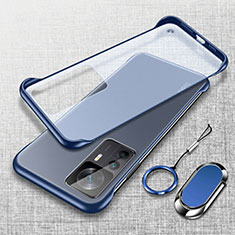 Carcasa Dura Cristal Plastico Funda Rigida Transparente H04 para Xiaomi Mi 12T Pro 5G Azul