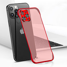 Carcasa Dura Cristal Plastico Funda Rigida Transparente H05 para Apple iPhone 15 Pro Max Rojo